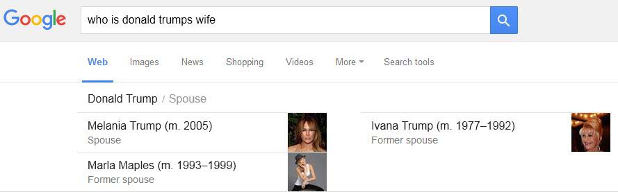 google serp knowledge graph wife